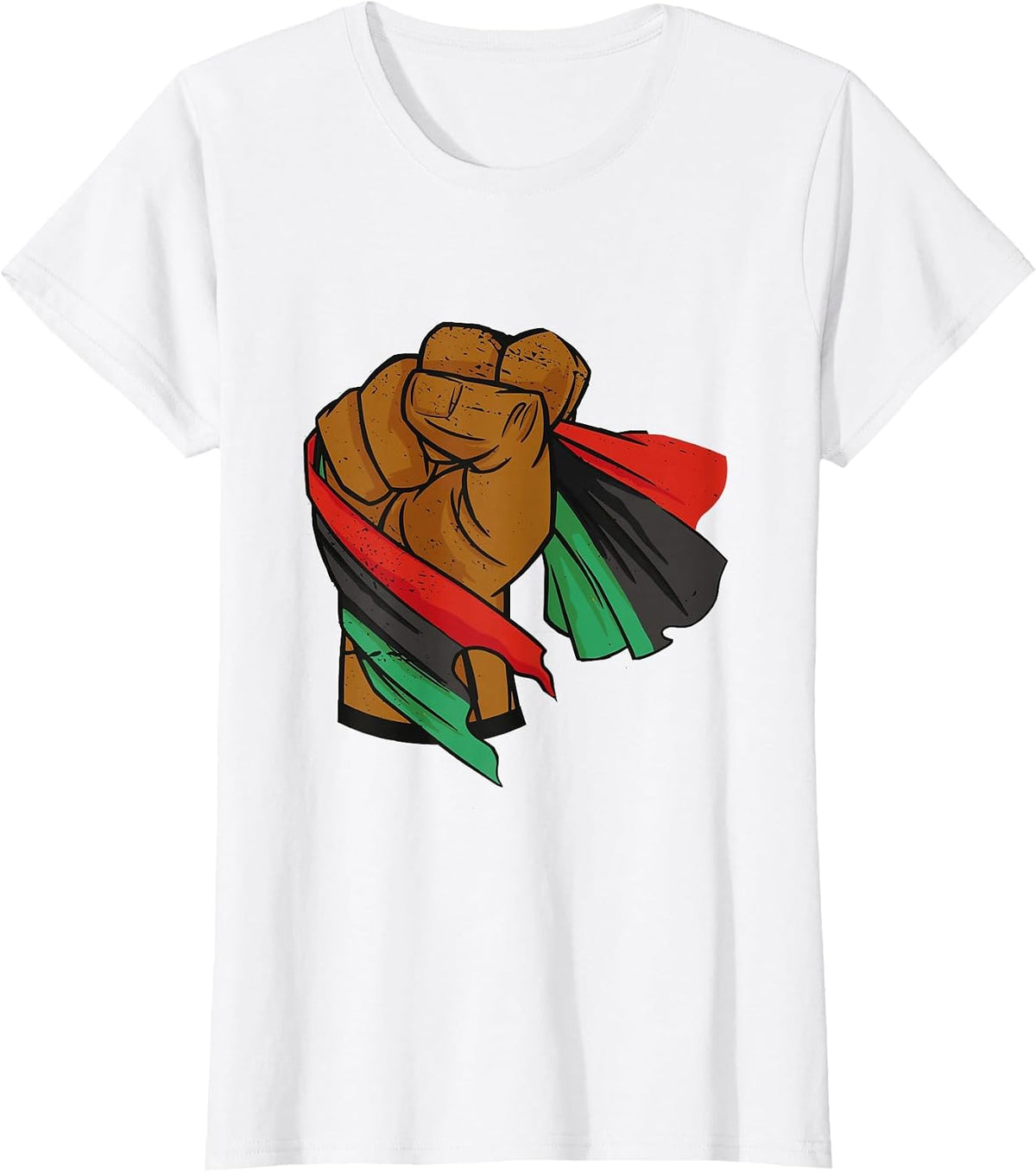 Black Liberation Flag Juneteenth Pan African UNIA Flag T-Shirt - White