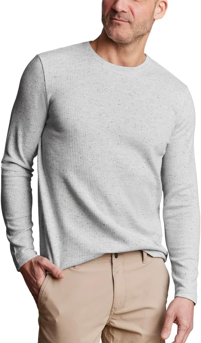 English Laundry Men’s Long Sleeve Crewneck Regular Fit Shirt - Gray