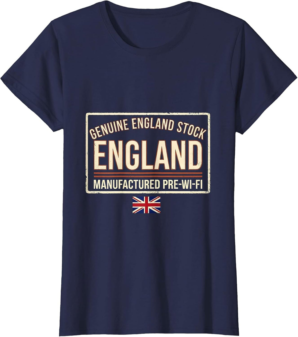 Women's Genuine England Stock Manufactured Pre-Wi-Fi Vintage T-Shirt - Navy Blue