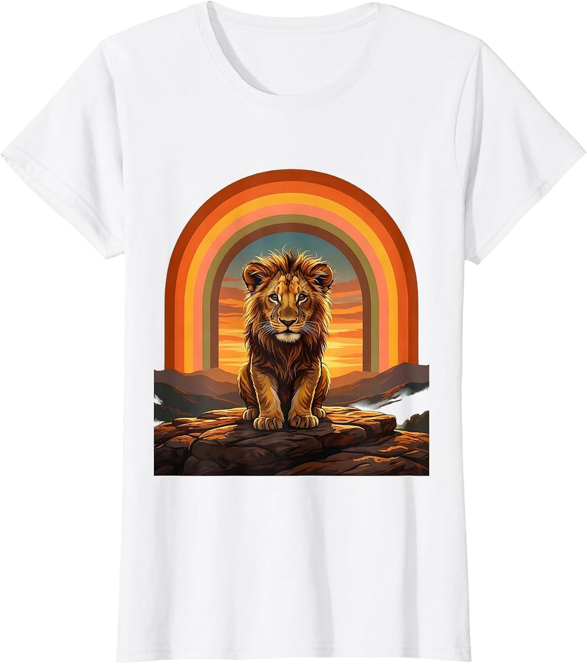 Women's Down Syndrome Awareness Bold Lion Cub Ledge Art T-Shirt - White
