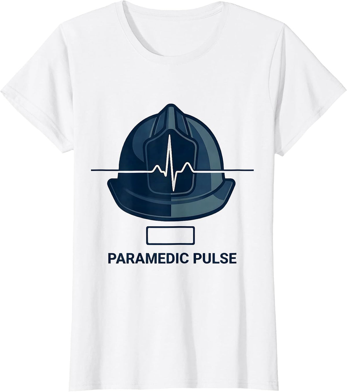 Paramedic Pulse Monochromatic Occupational EKG Helmet T-Shirt - White