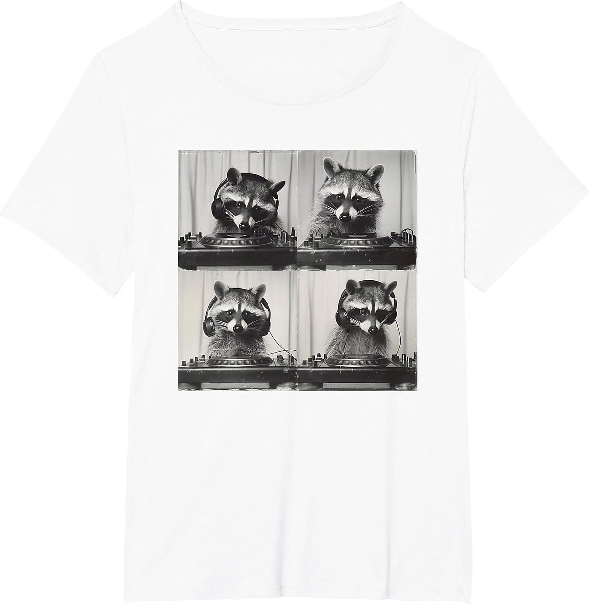 Party Raccoon DJ T-Shirt - White