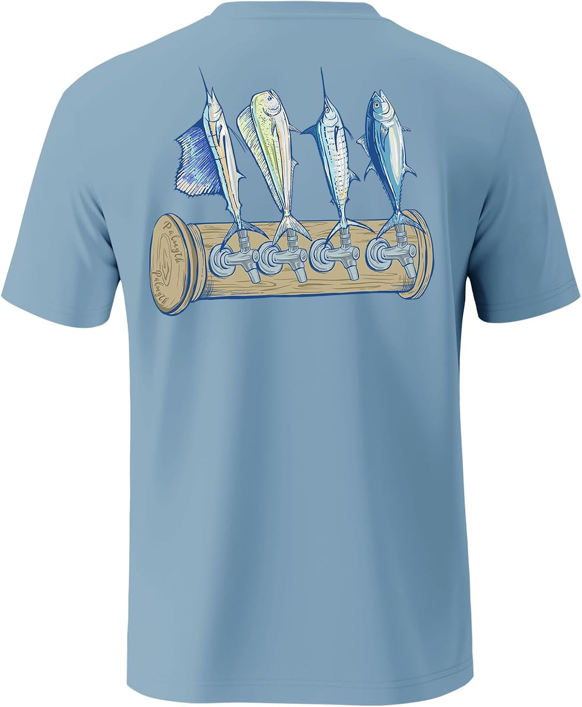 Palmyth Fishing Shirts for Men UPF 50+ Short Sleeve Quick-Dry T-Shirt - Airyblue \/ Tapped