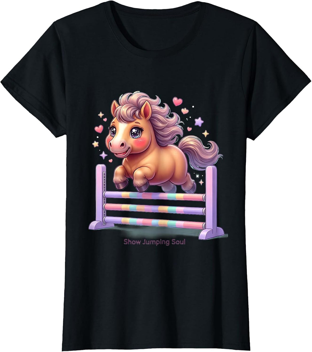 Show Jumping Soul Equestrian Design T-Shirt - Black