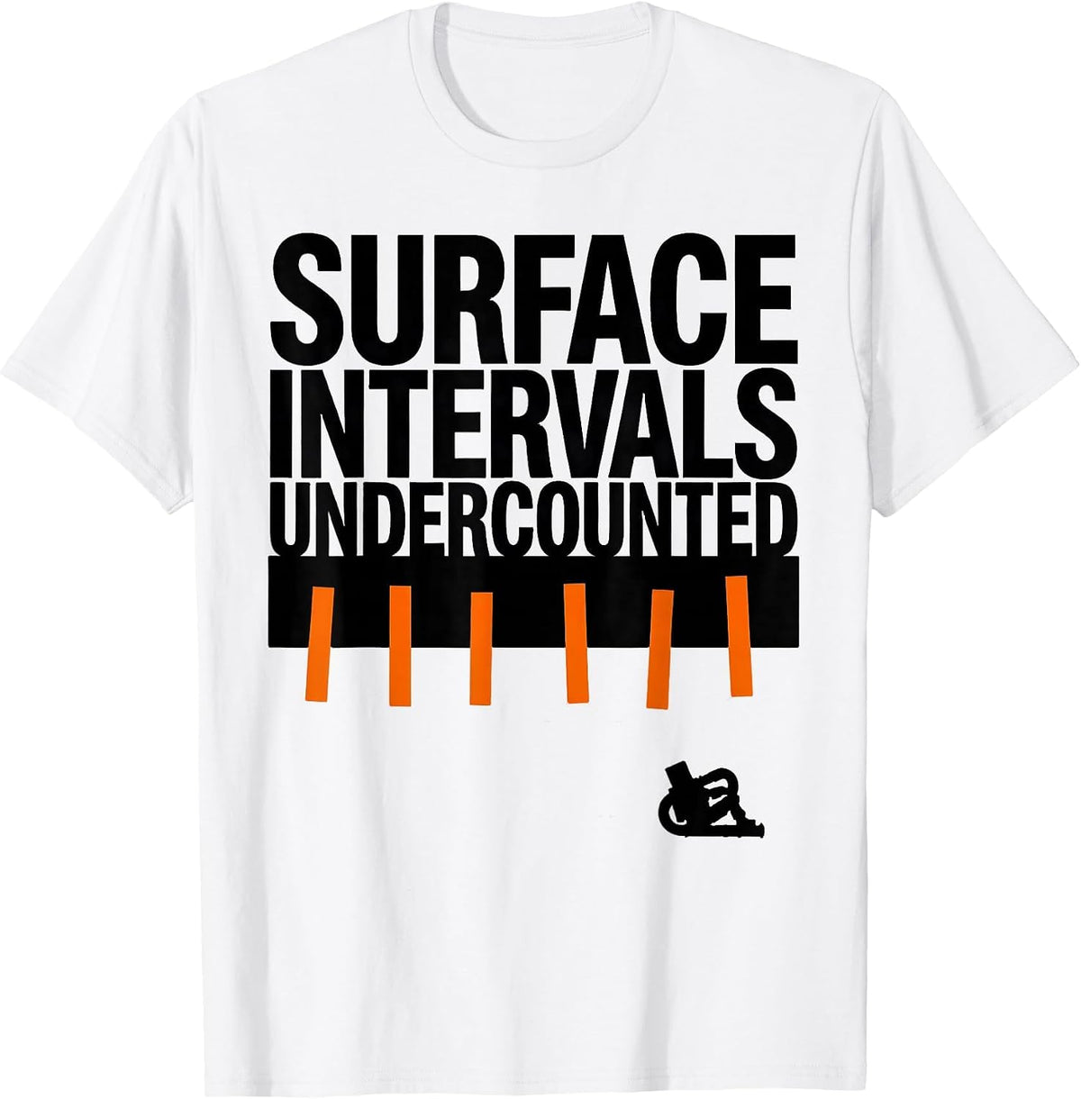Men's Surface Intervals: Undercounted Brutalist Scuba Diver Gift T-Shirt - White