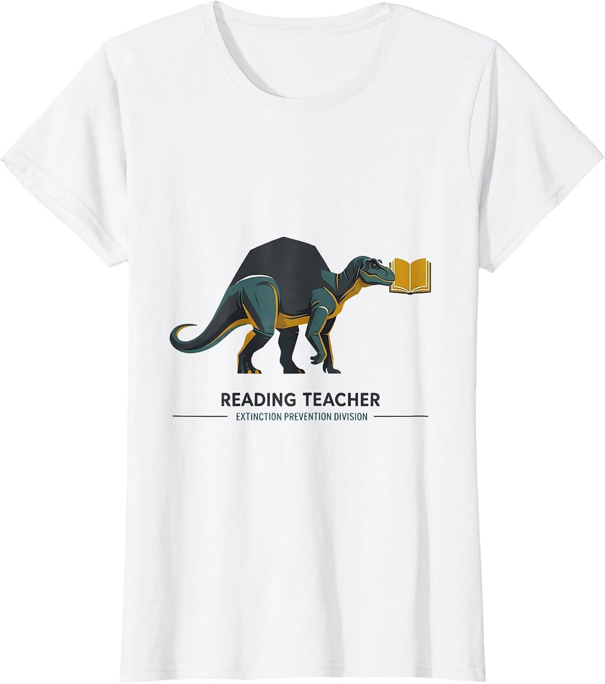 Reading Teacher Extinction Prevention Division Teacher T-Shirt - White