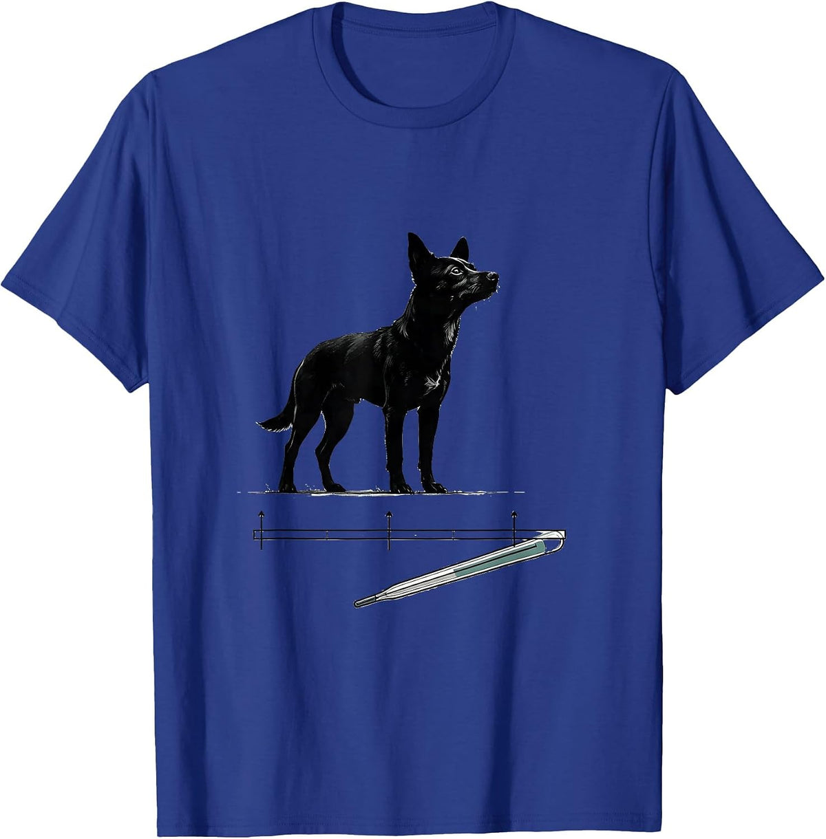 Men's Dog Contour Vet Tech Appreciation Minimalist T-Shirt - Royal Blue