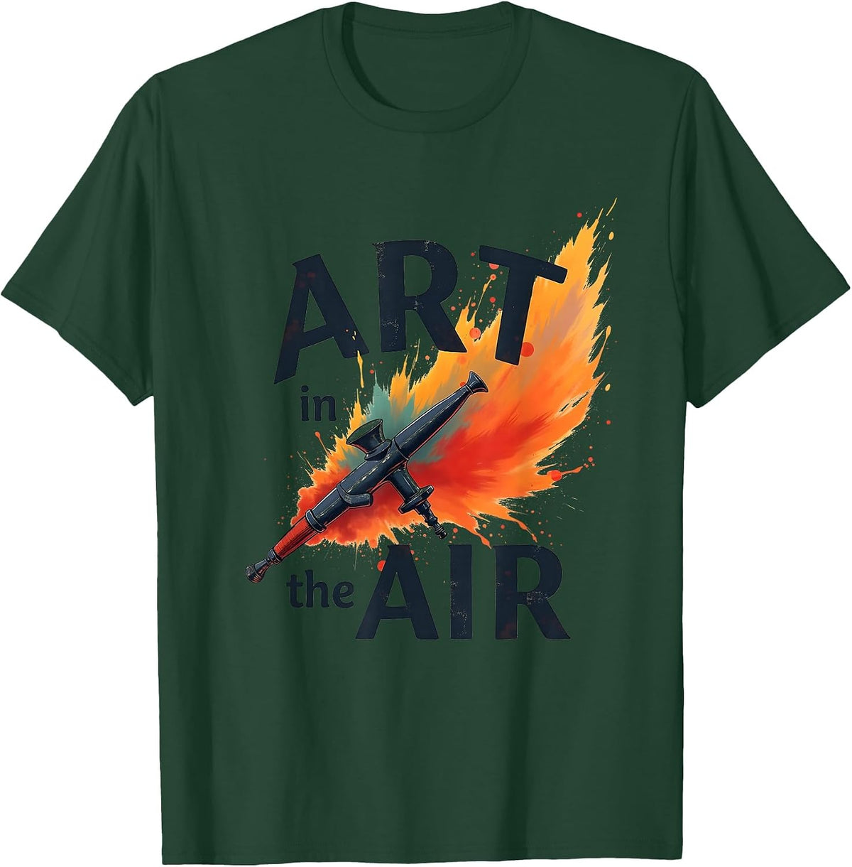 Art in the Air Airbrush Artist Design T-Shirt - Dark Green