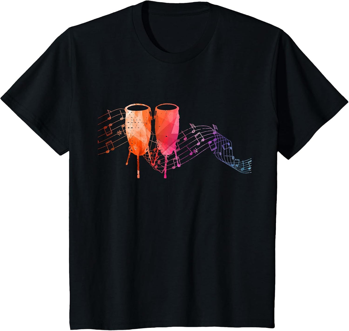 Colourful Conga Sheet Music for Conga Players T-Shirt - Black