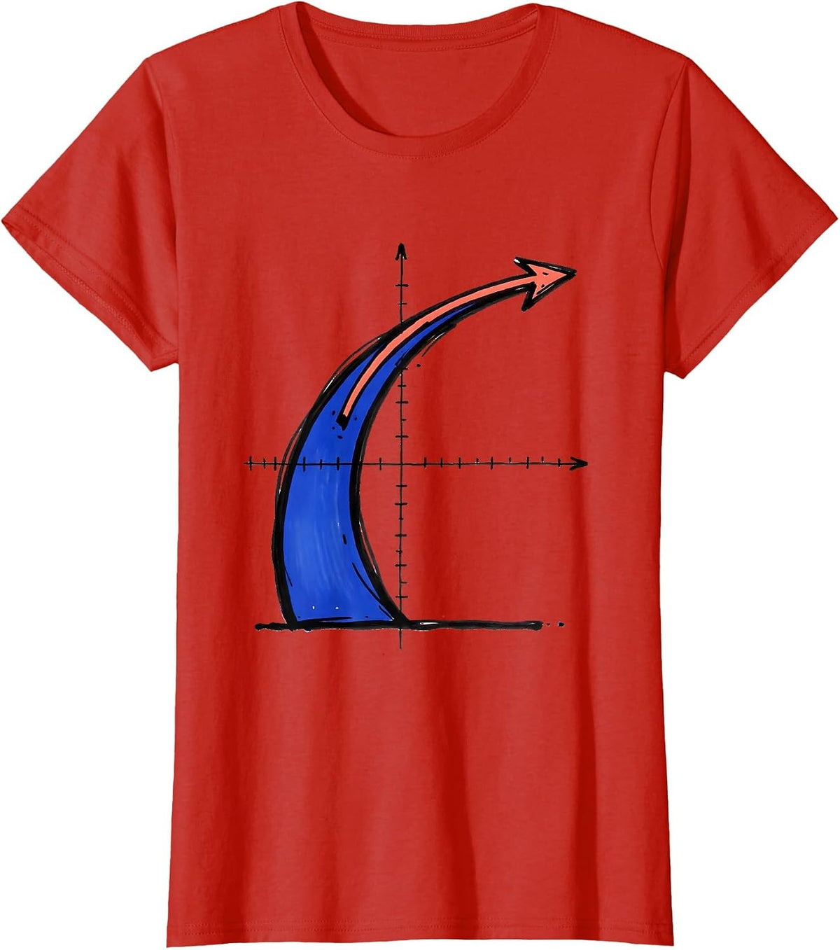 Parabolic Curve Math Teacher Pun Humor Gift T-Shirt - Red