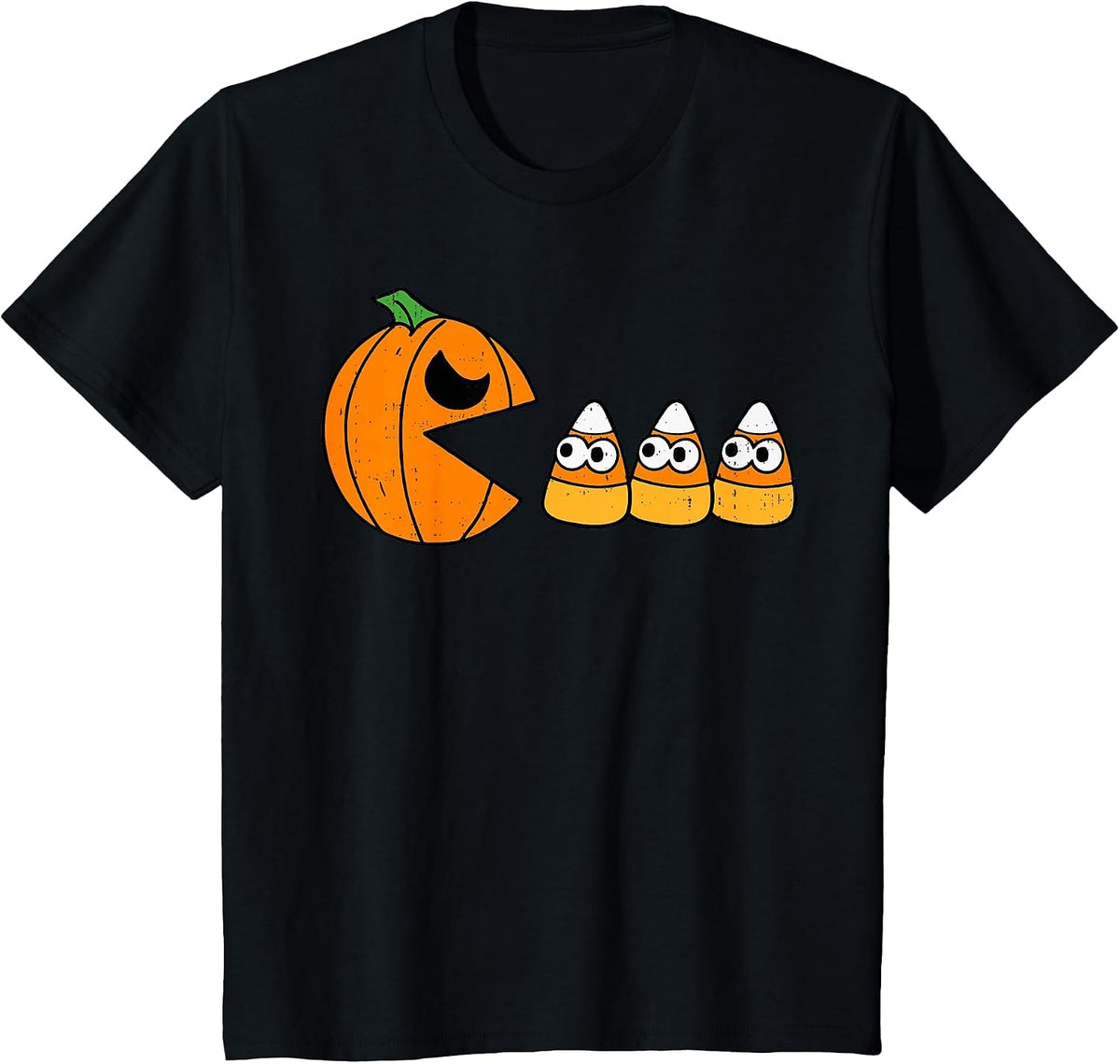 Pumpkin Eating Candy Gamer Halloween Gaming Game Boys Teens T-Shirt - Black
