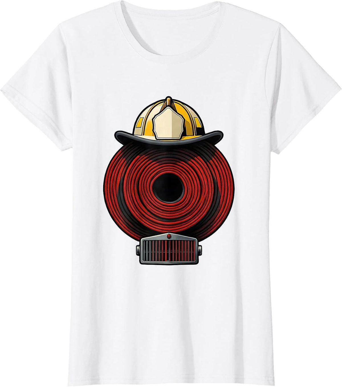 Women's Nested Hose Birthday Fire Truck Kids Firefighter Toddler T-Shirt - White