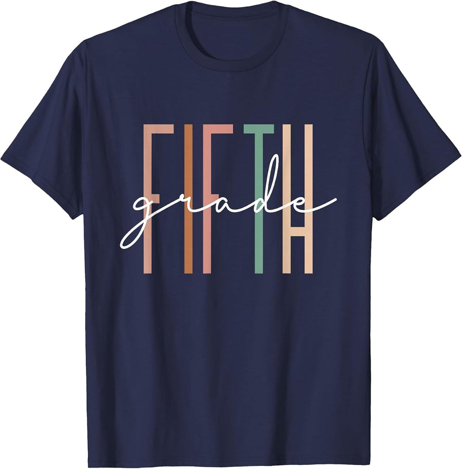 Fifth Grade Girls Boys Teacher Team 5th Grade Squad T-Shirt - Navy Blue