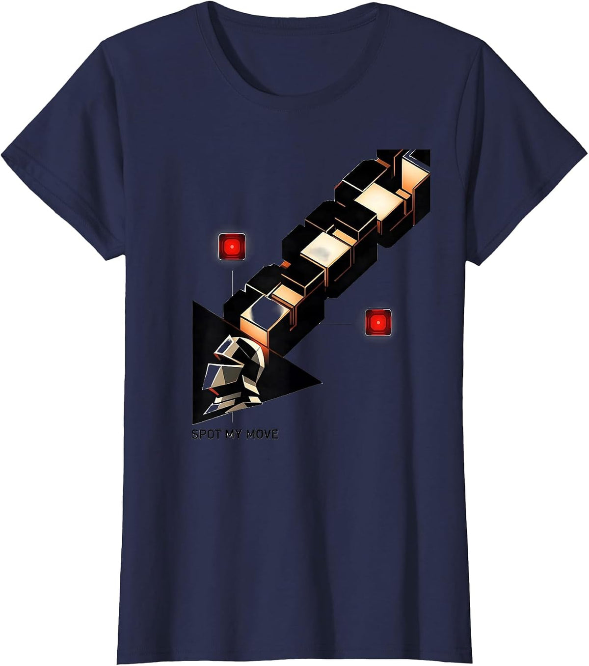 Women's Spot My Move Funny Chess Player Gift Chess Lover Humor T-Shirt - Navy Blue