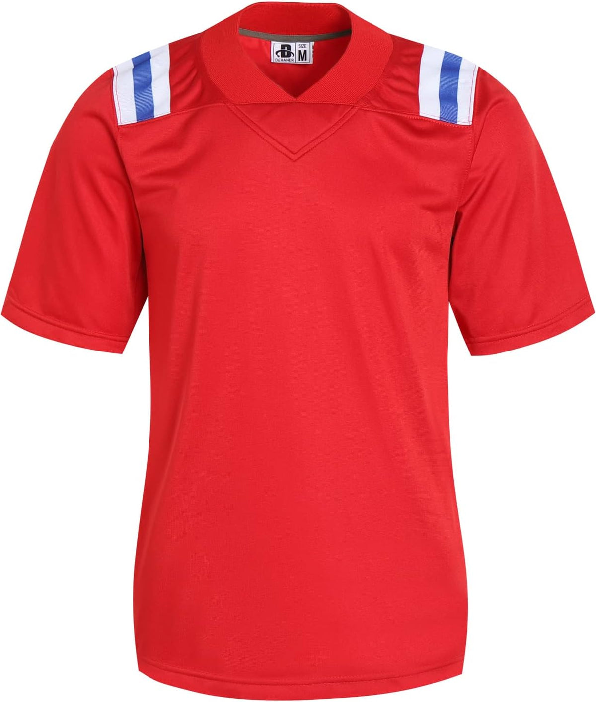 DEHANER Plain Blank Football Jerseys for Men Unisex Athletic T-Shirts Practice Sports Uniforms Outfits - White\/Royal