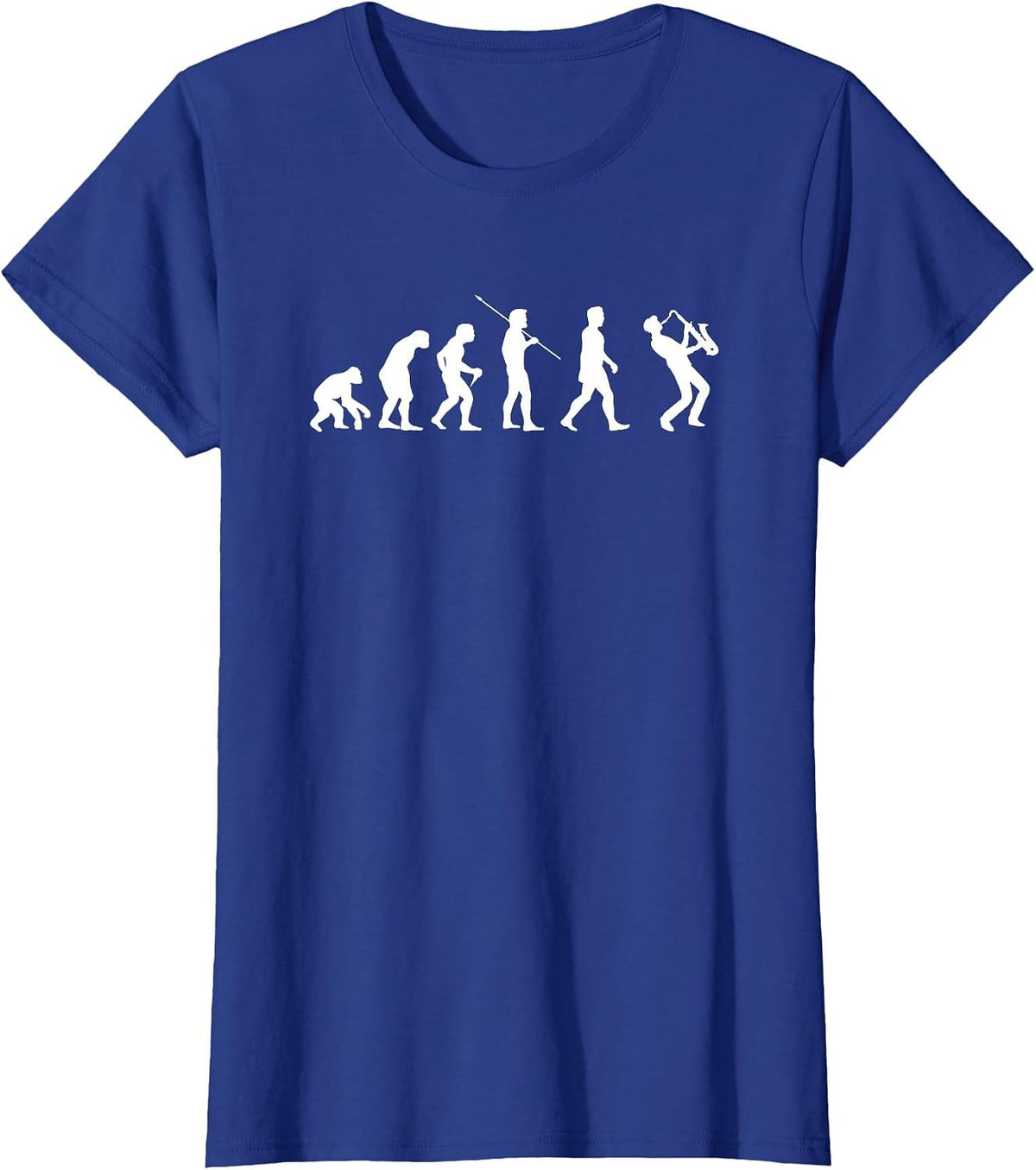 Funny Evolution Saxophone Players Sax Music Men T-Shirt - Royal Blue