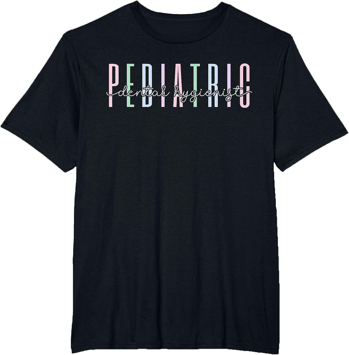 Retro Pediatric Dental Hygienist Dentist Assistant Student T-Shirt - Black