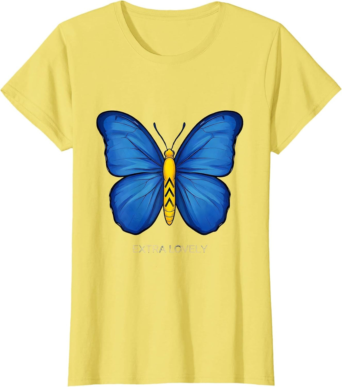 Extra Lovely Heartfelt Down Syndrome Awareness Family T-Shirt - Lemon Yellow
