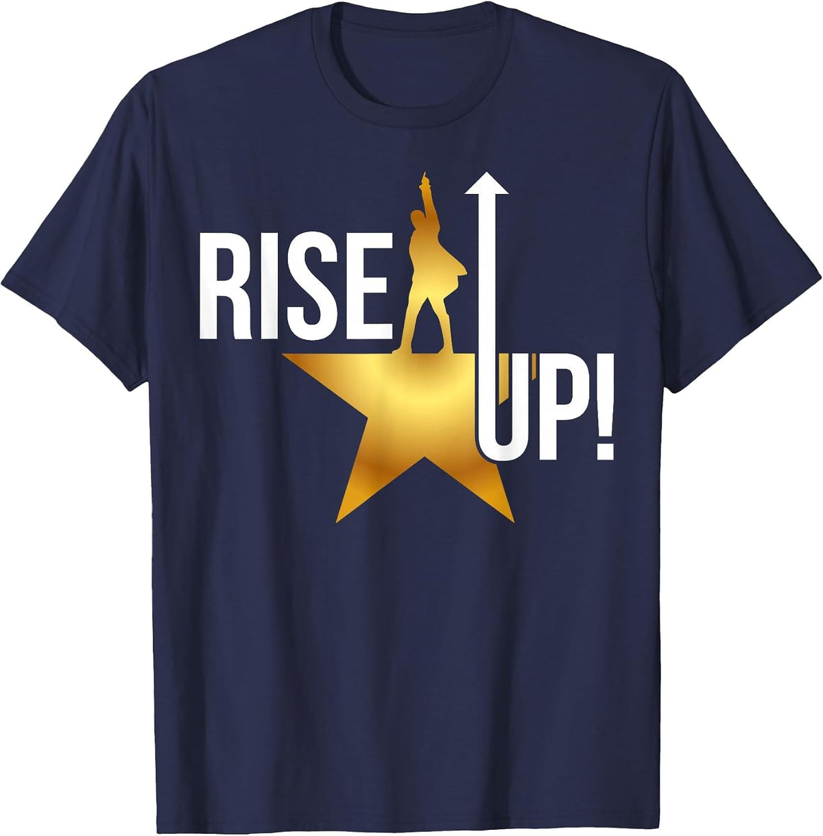 Rise Up Musical Theatre Nerd Musical Broadway Theater Geek T-Shirt - Navy Blue