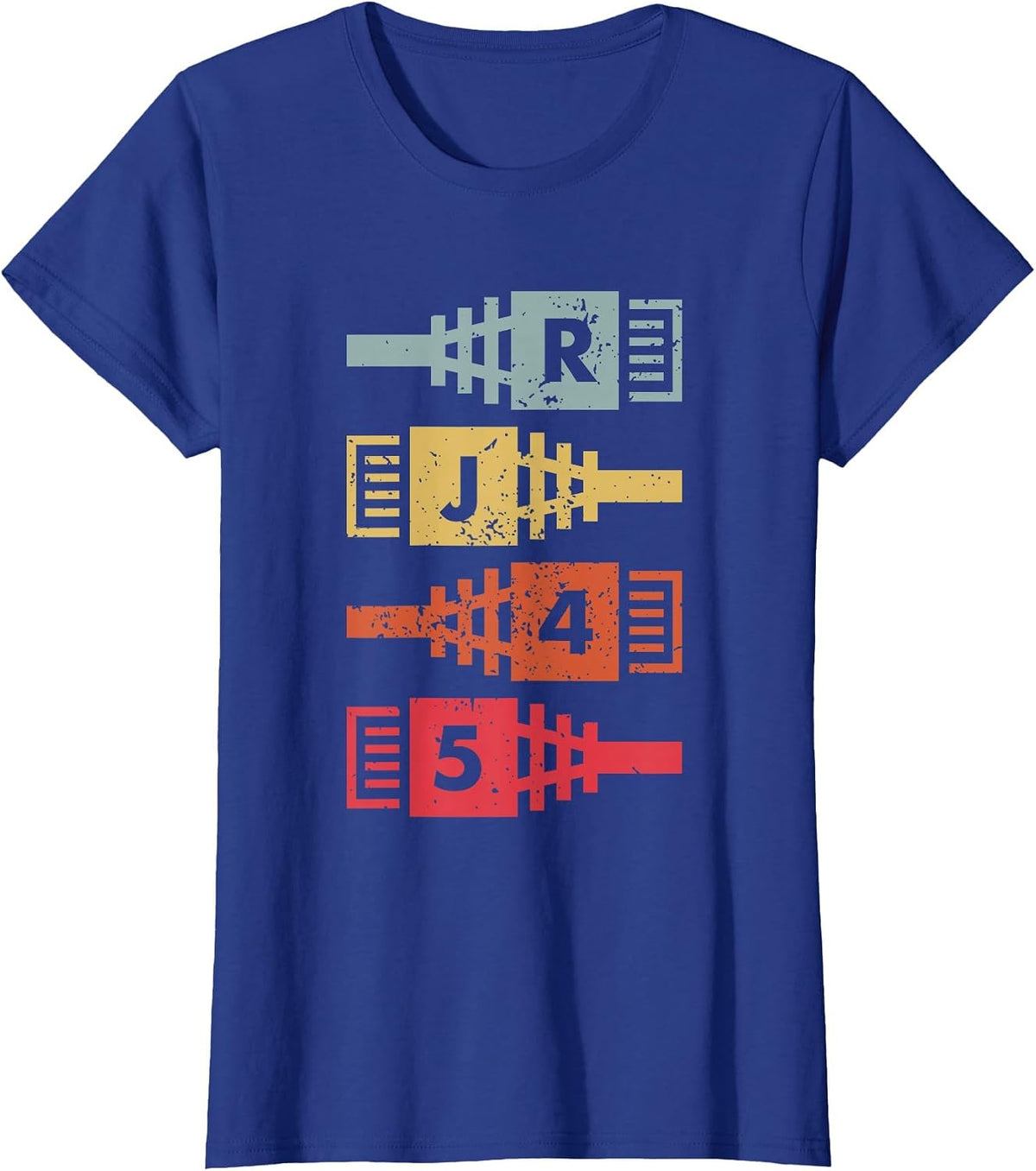 Ethernet RJ-45 Internet Connectors Pop Art Geek Nerd T-Shirt - Royal Blue