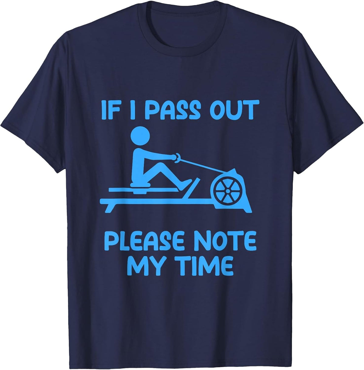Funny ERG Machine Gym Ergometer Rowing Exercise T-Shirt - Navy Blue