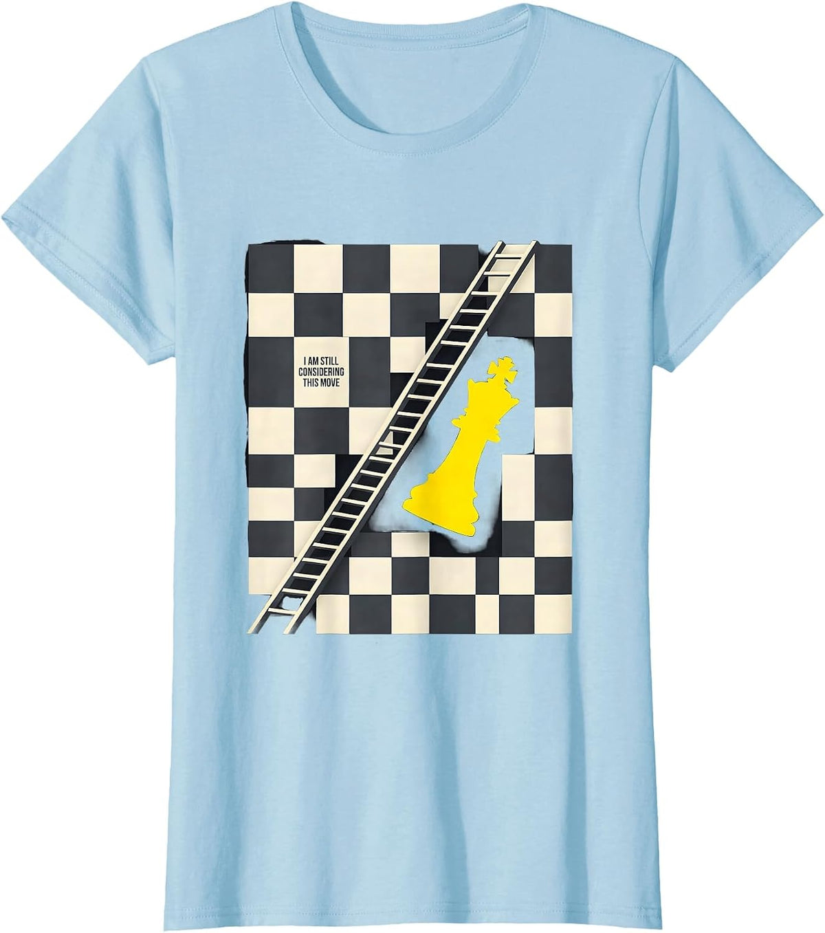 I Am Still Considering This Move Geometric Chess Player T-Shirt - Baby Blue