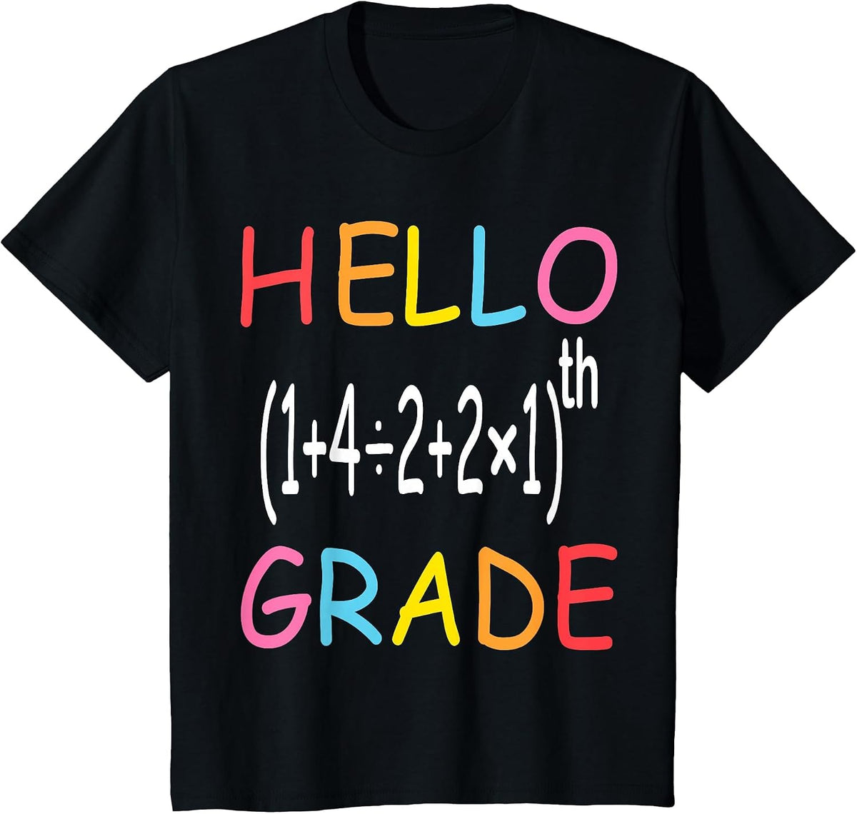 Back to School Hello Fifth Grade Equation Math Teacher Funny T-Shirt - Black