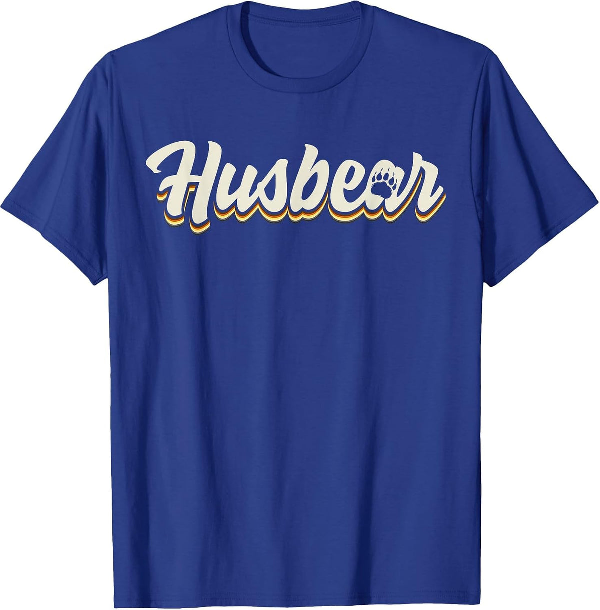 Gay Husbear Bears Gay Pride Retro Vintage Look T-Shirt - Royal Blue
