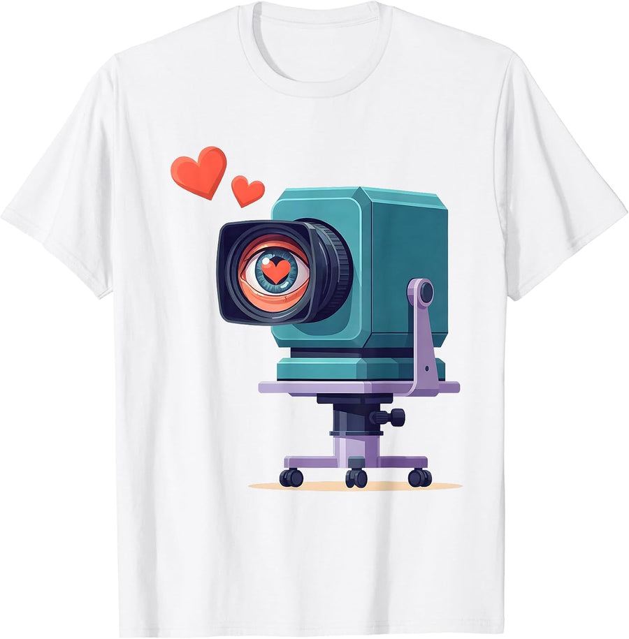 Heart-Shaped Pupil Eye-Care Humor Optometrist Gift T-Shirt - White