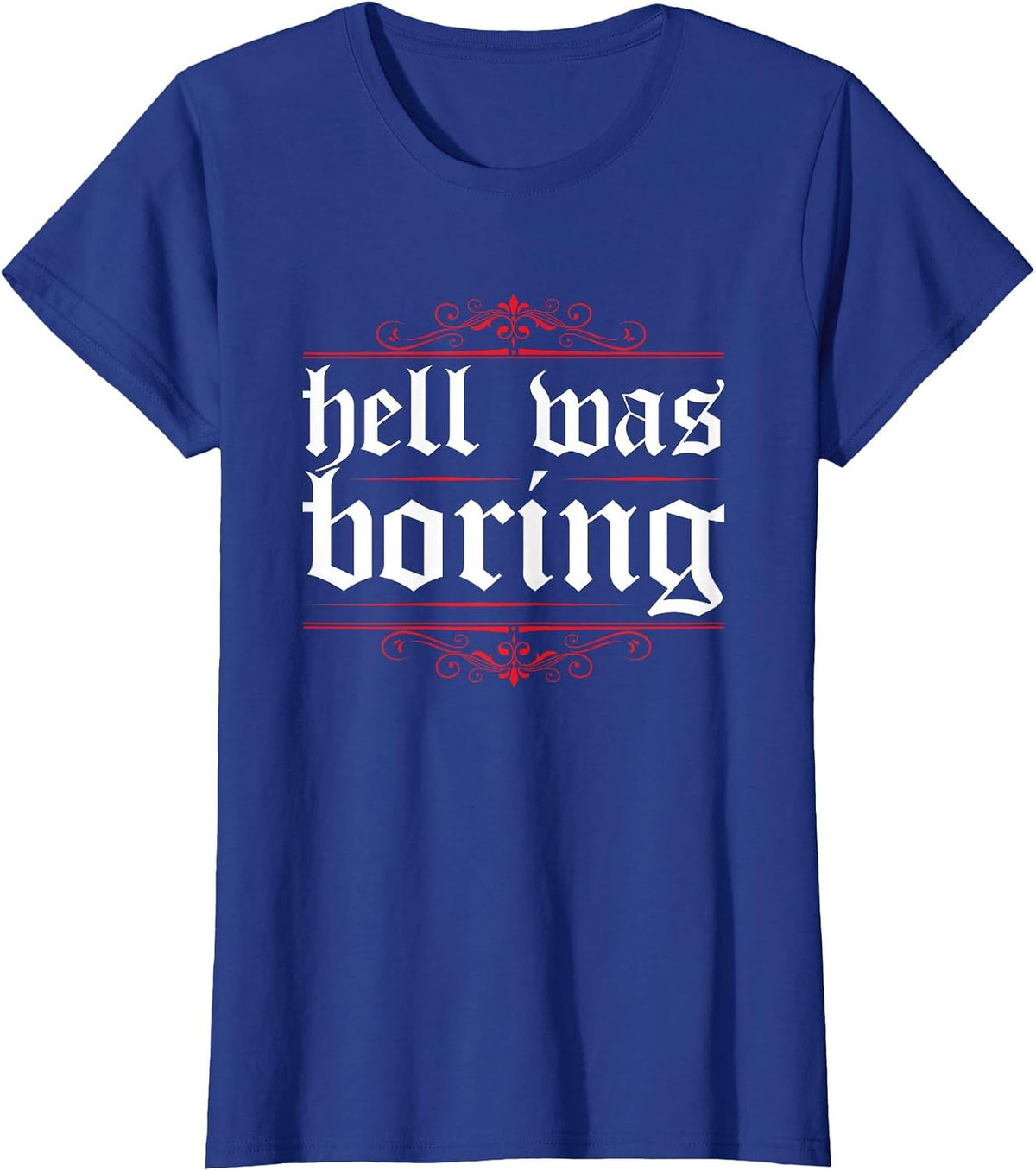 Hell was Boring Devil Soft Grunge Eboy Egirl Aesthetics T-Shirt - Royal Blue
