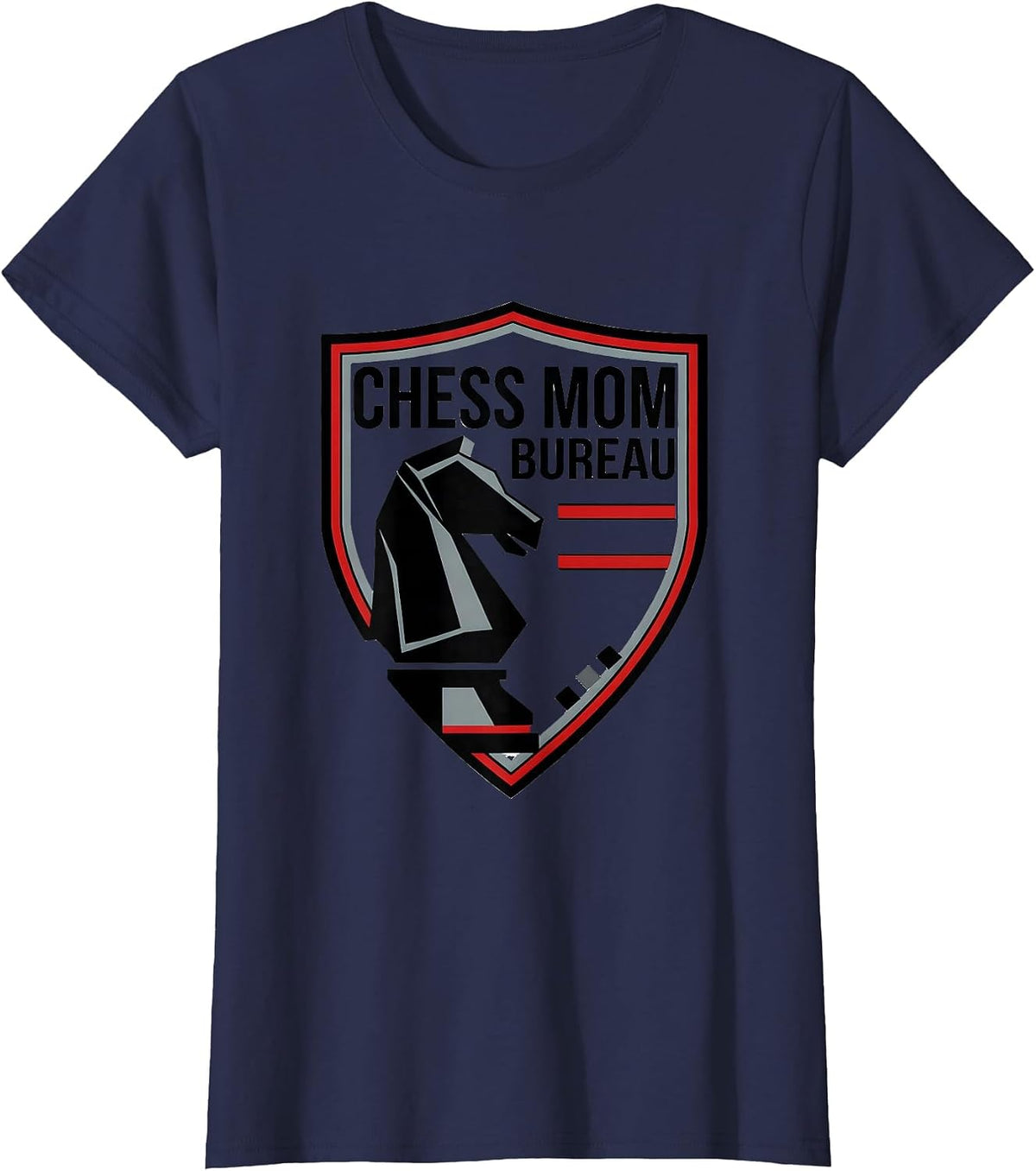 Women's Chess Mom Bureau Funny Mom Humor Mothers Day T-Shirt - Navy Blue
