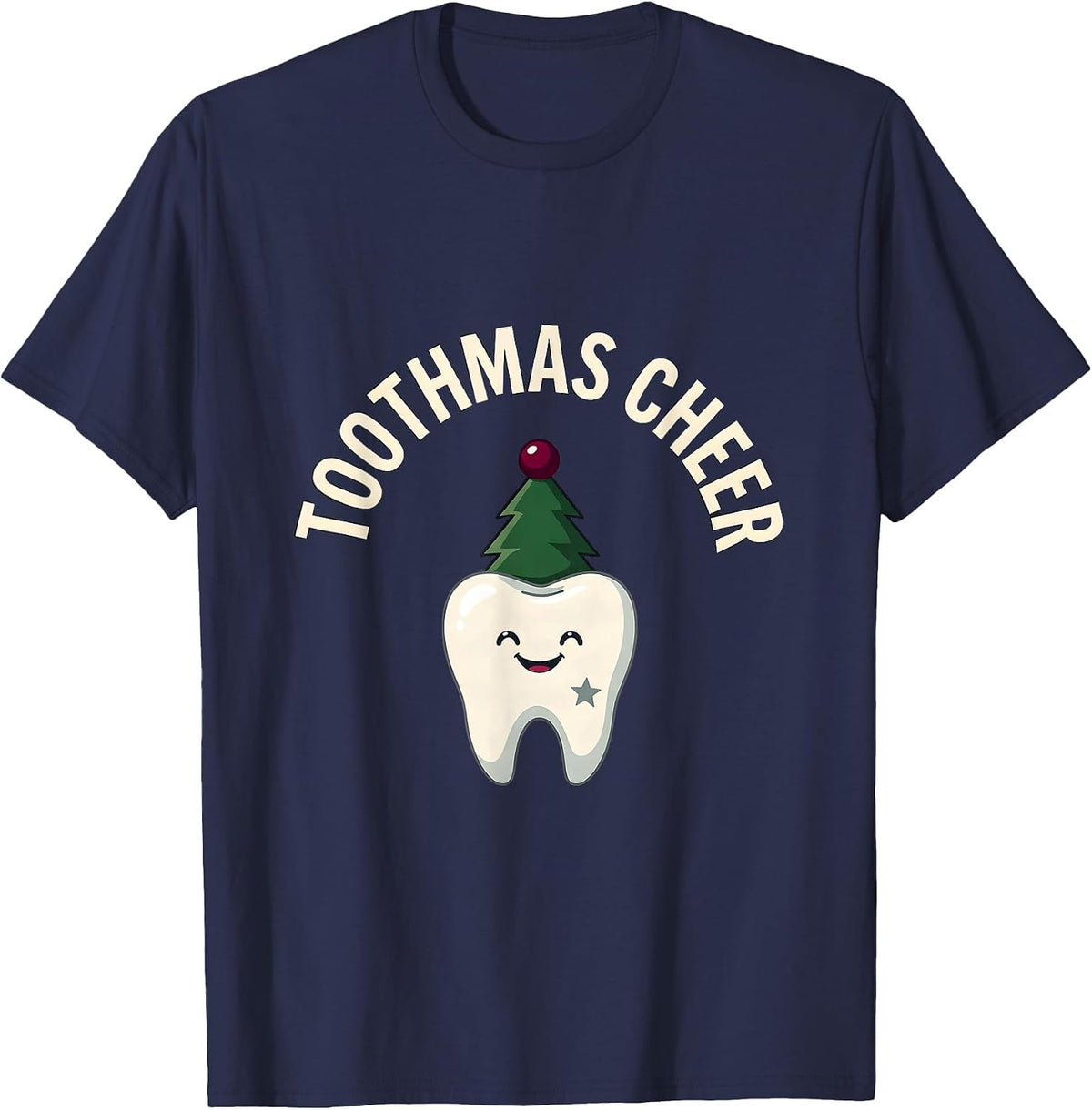 Men's Toothmas Cheer Funny Dental Christmas Dentist Dental T-Shirt - Navy Blue