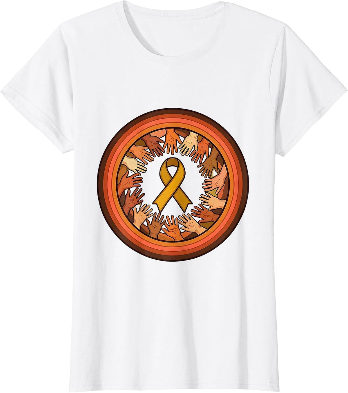 Women's Down Syndrome Awareness Diverse Hands Unity Design T-Shirt - White
