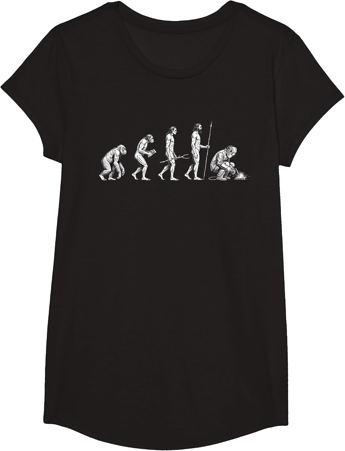Funny Welder Evolution Design for Welders and Metalworkers T-Shirt - Girls Black