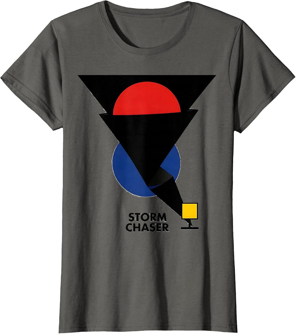 Women's Storm Chaser Bauhaus Modernist Weather Enthusiast T-Shirt - Asphalt Grey