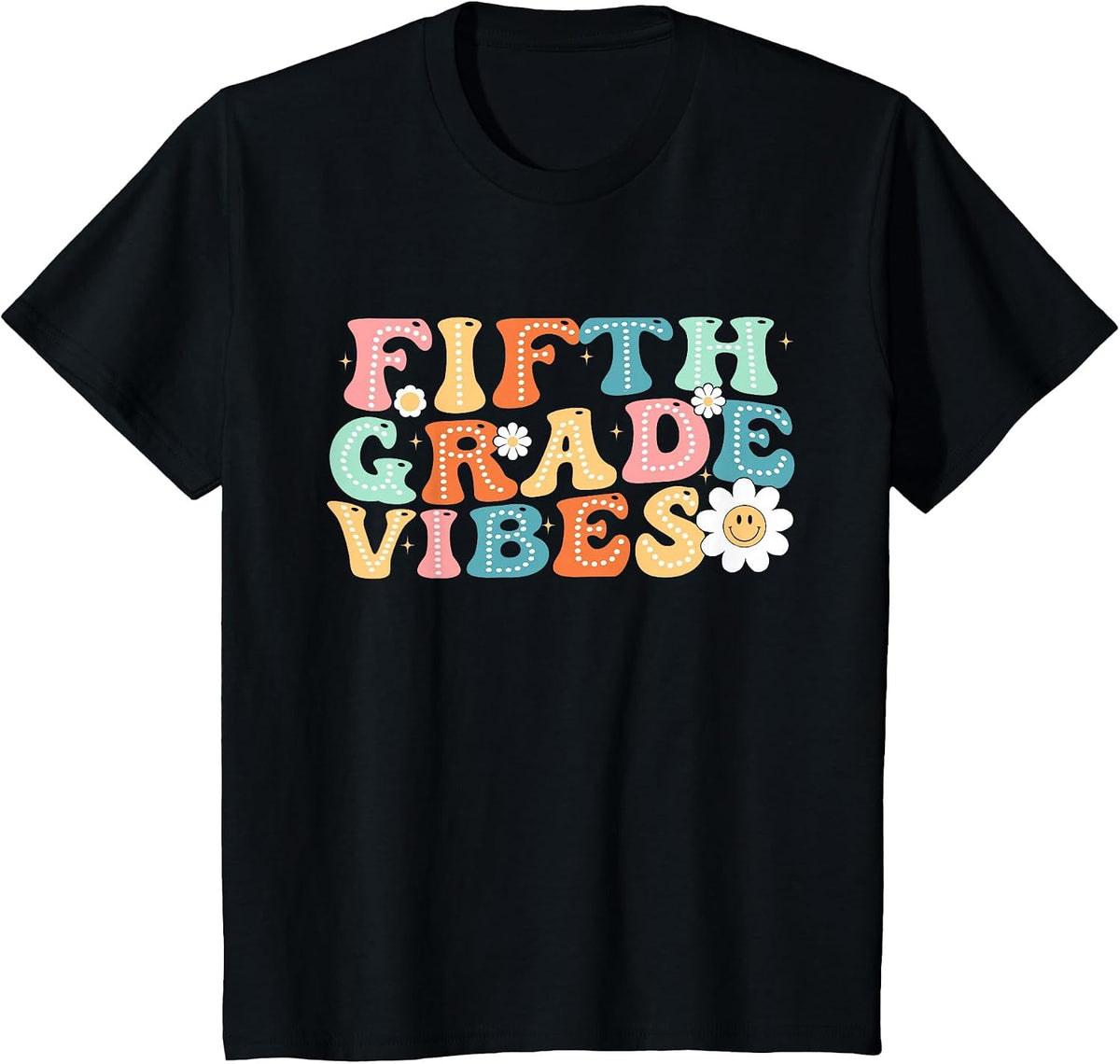 5th Grade Vibes Team Fifth Grade Teacher Boy Girl Kid T-Shirt - Black