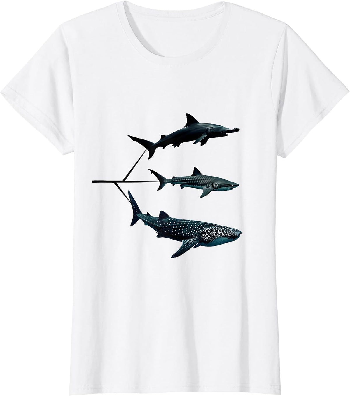 Shark Species Minimalist Ocean Animal Lover Gift T-Shirt - White