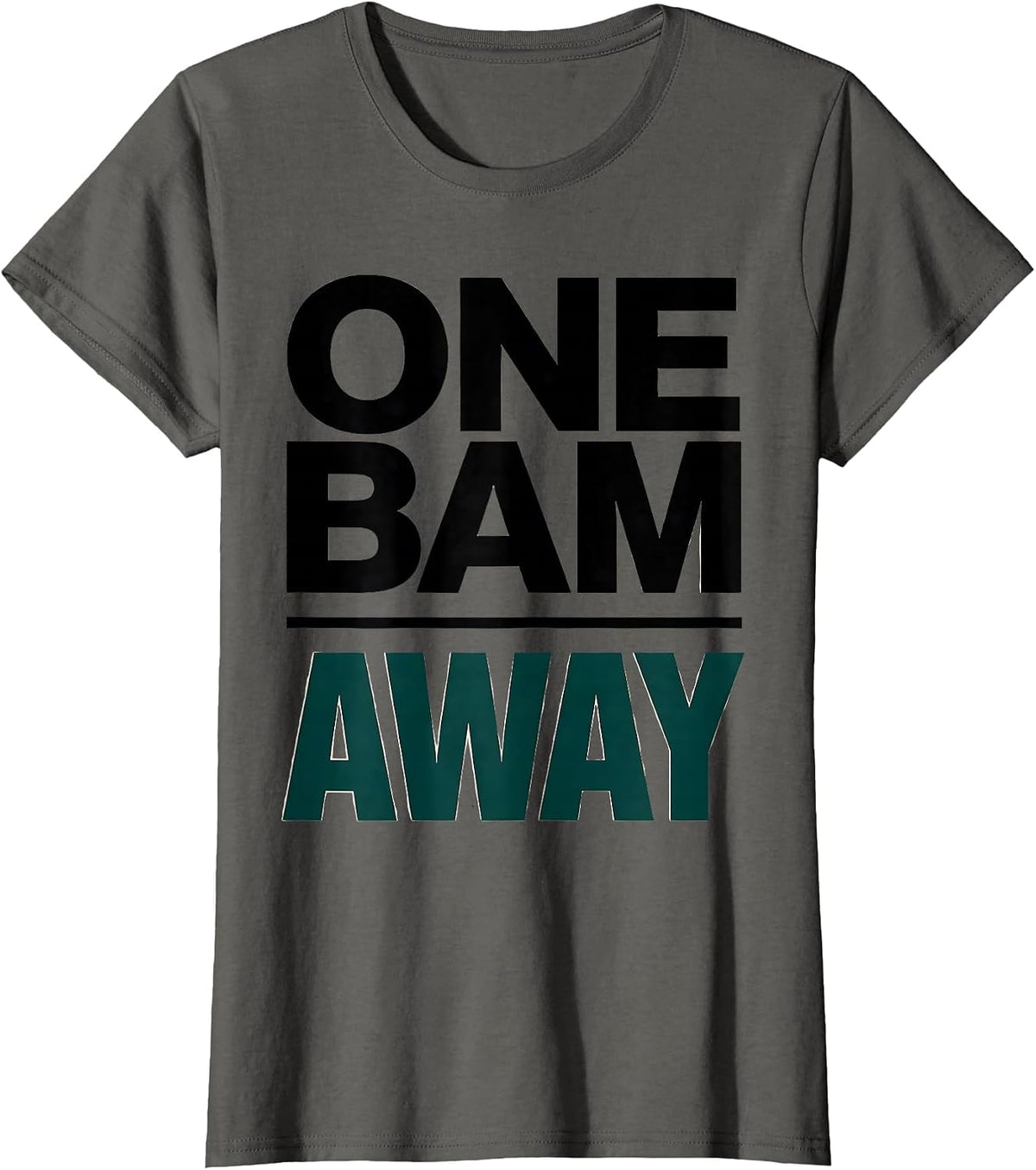 Women's One Bam Away Funny Mahjong Tile Game Lover Gift T-Shirt - Asphalt Grey