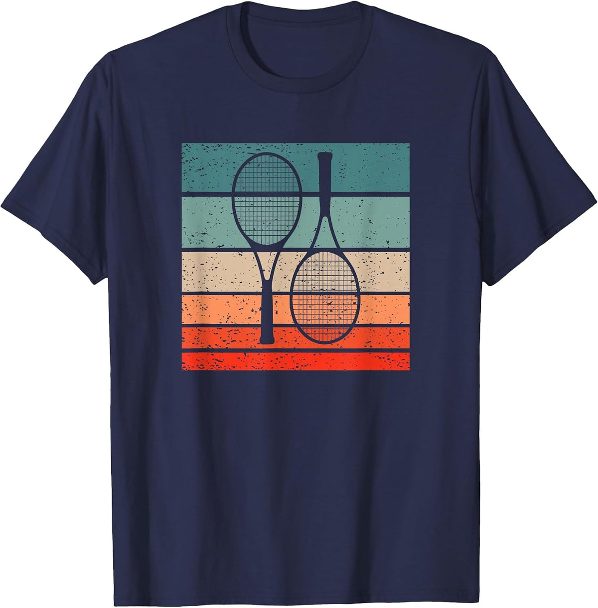 Vintage Tennis Racket Retro Tennis Player Graphic Men T-Shirt - Navy Blue