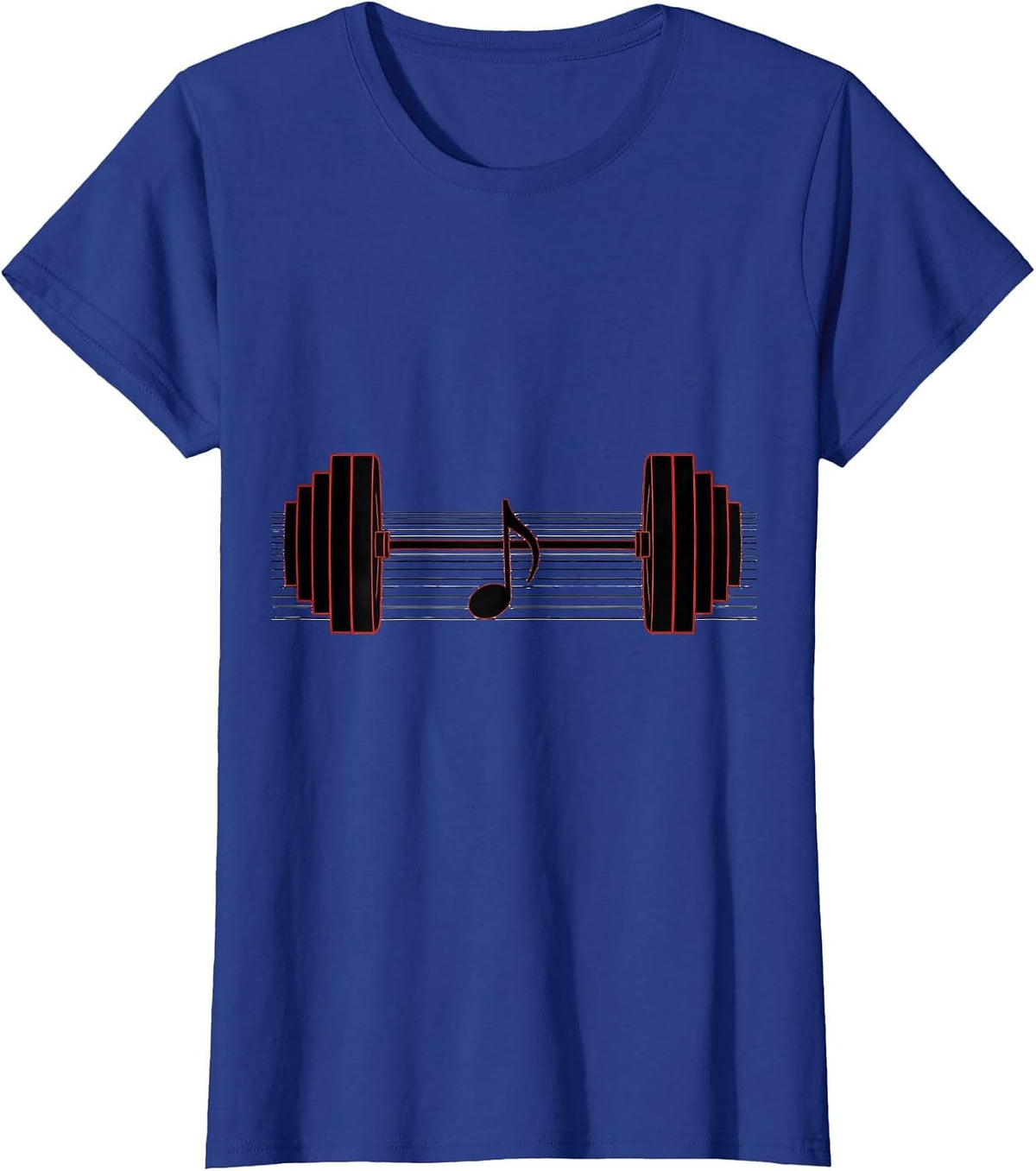 Women's Barbell Staff Lines Musician Humor Music Teacher Gift T-Shirt - Royal Blue