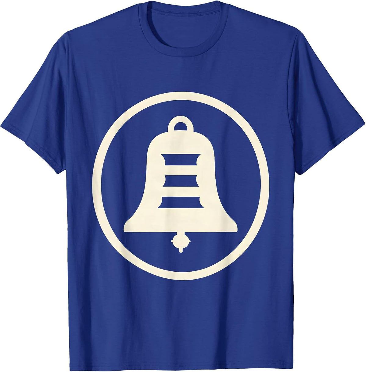 Men's Fire Bell Badge Firefighter Pride Memorial Tribute T-Shirt - Royal Blue