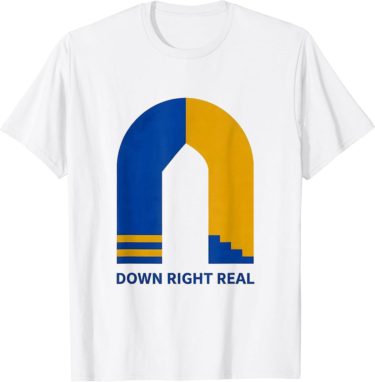 Men's Down Right Real Midcentury Modern Down Syndrome Awareness T-Shirt - White