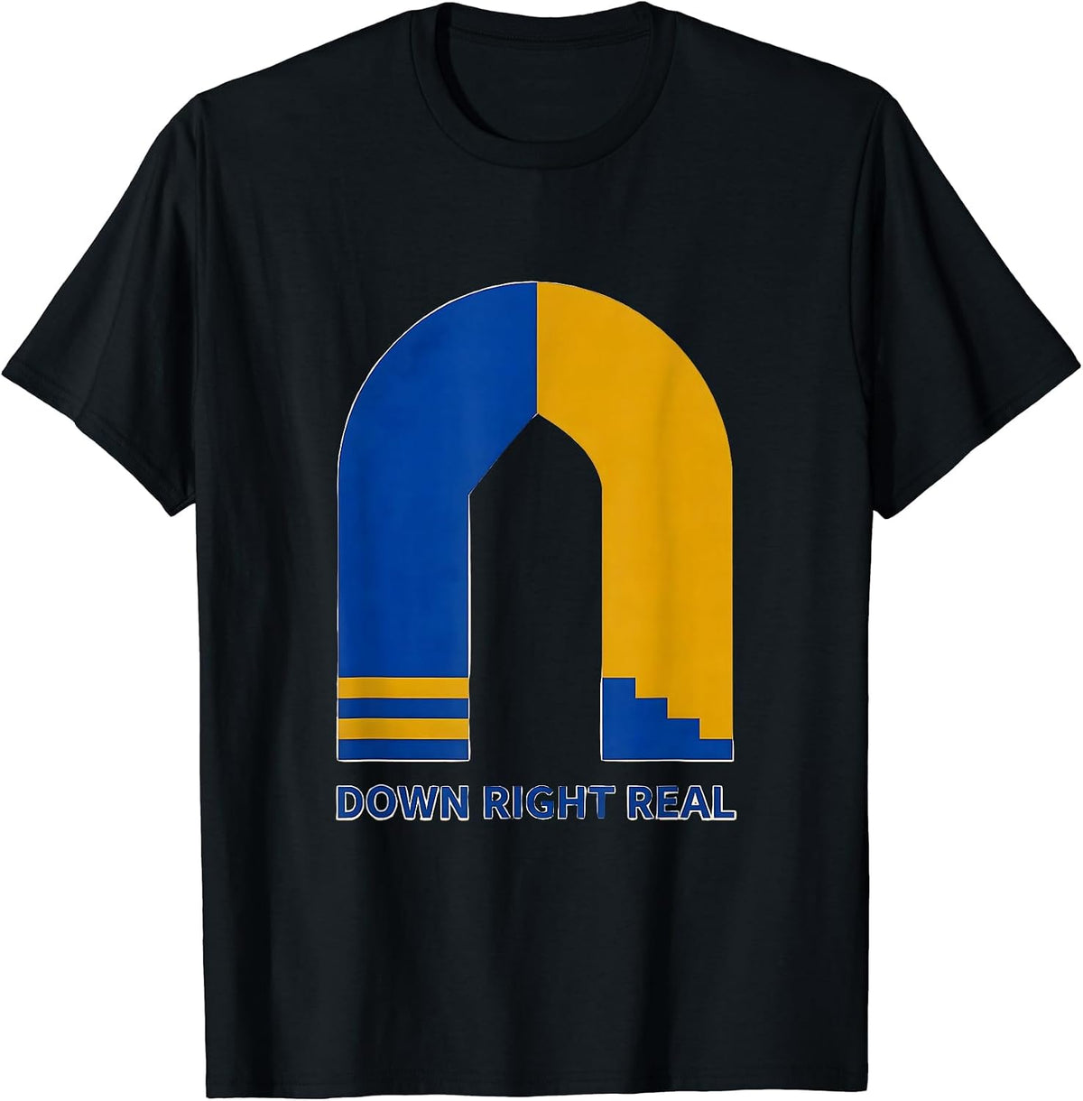 Men's Down Right Real Midcentury Modern Down Syndrome Awareness T-Shirt - Black