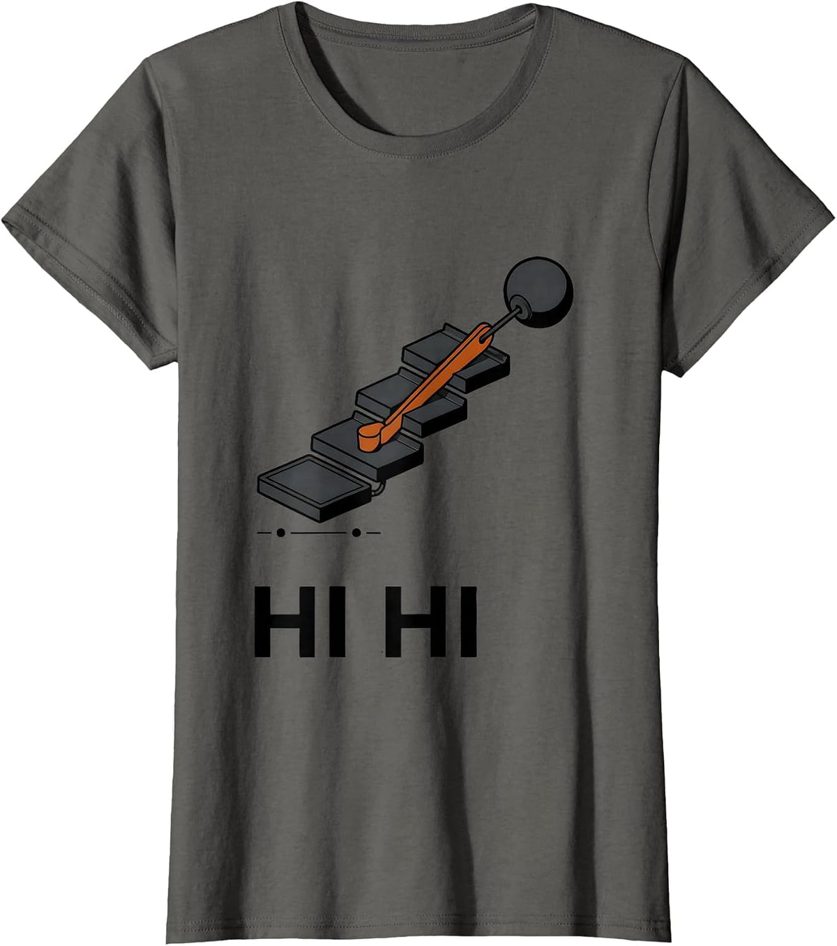 Women's HI HI Exploded View Technical Ham Radio Operator Hobbyist T-Shirt - Asphalt Grey