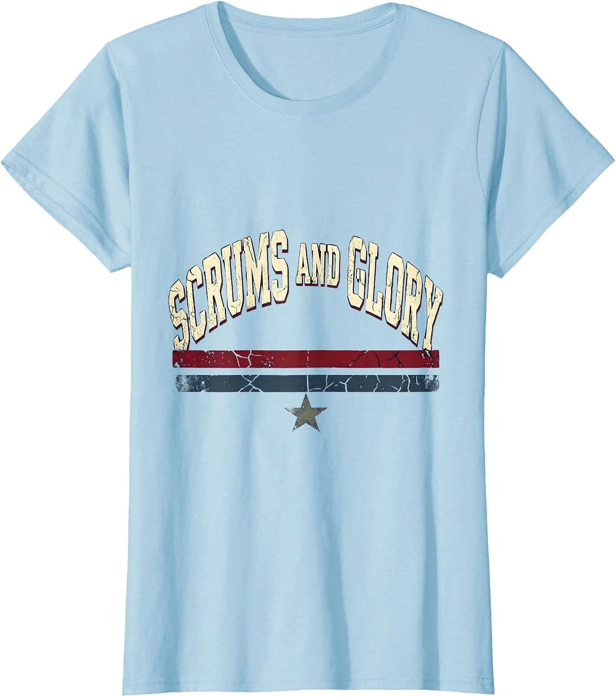 Scrums and Glory Rugby Graphic Design T-Shirt - Baby Blue