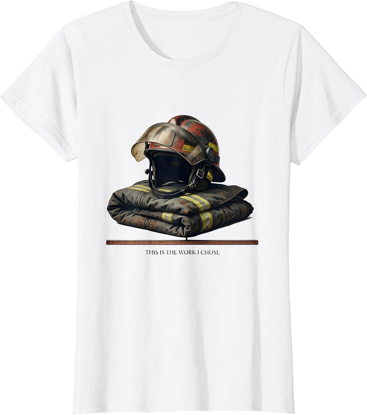 Women's This Is The Work I Chose Vintage Firefighter Humor Gift T-Shirt - White