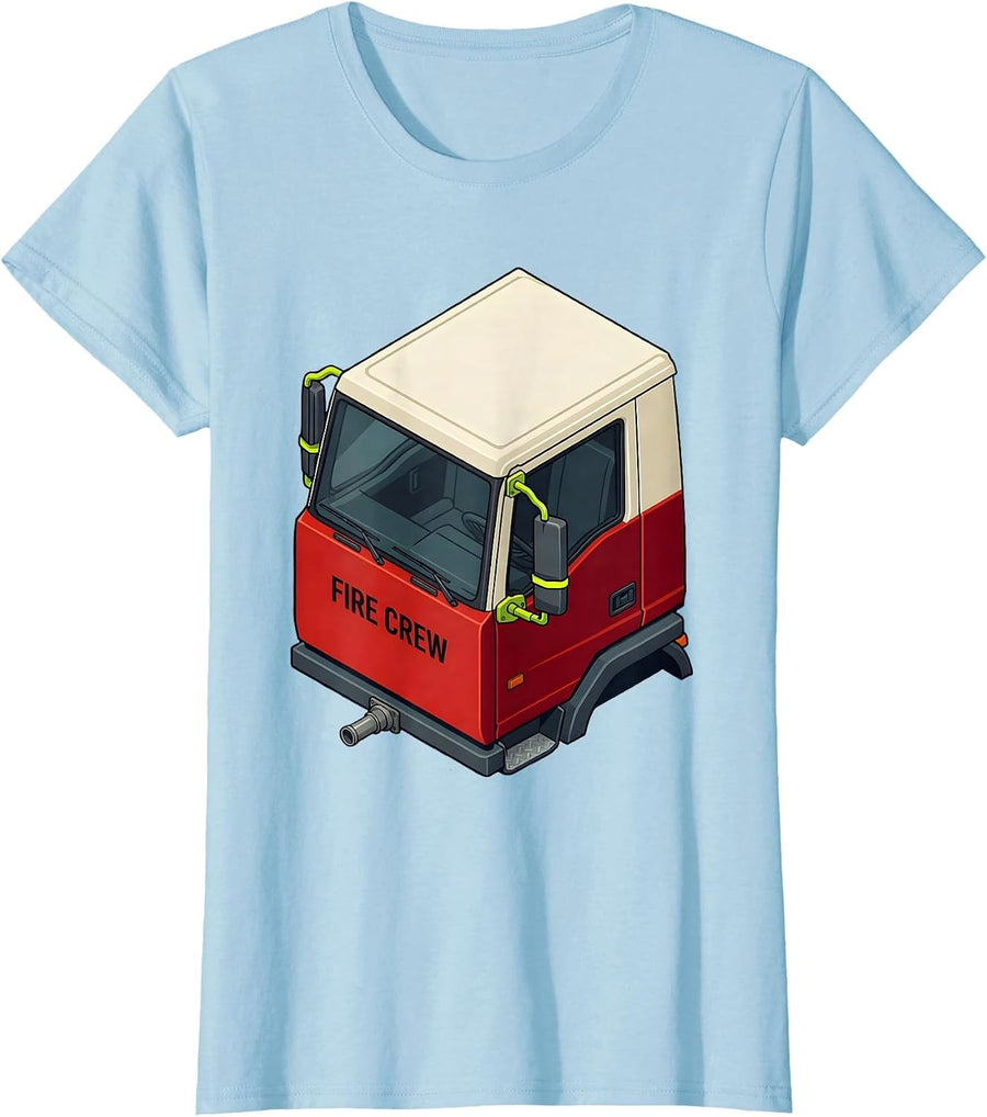 Women's Fire Crew Funny Firefighter Humor Fireman Gift T-Shirt - Baby Blue