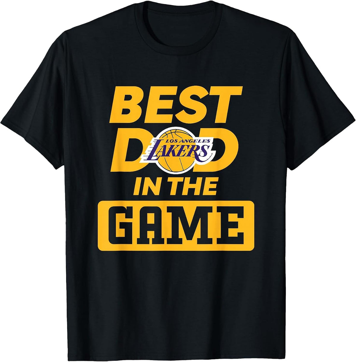 NBA Father's Day Best Dad in The Game Lakers Logo T-Shirt, Men, Black, Small - As Pictured