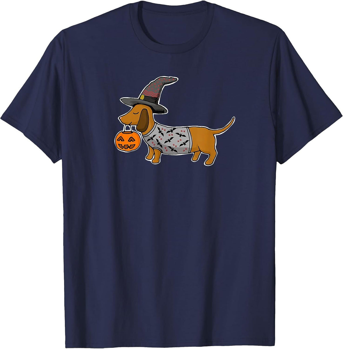 Dachshund Halloween T-Shirt - Navy Blue