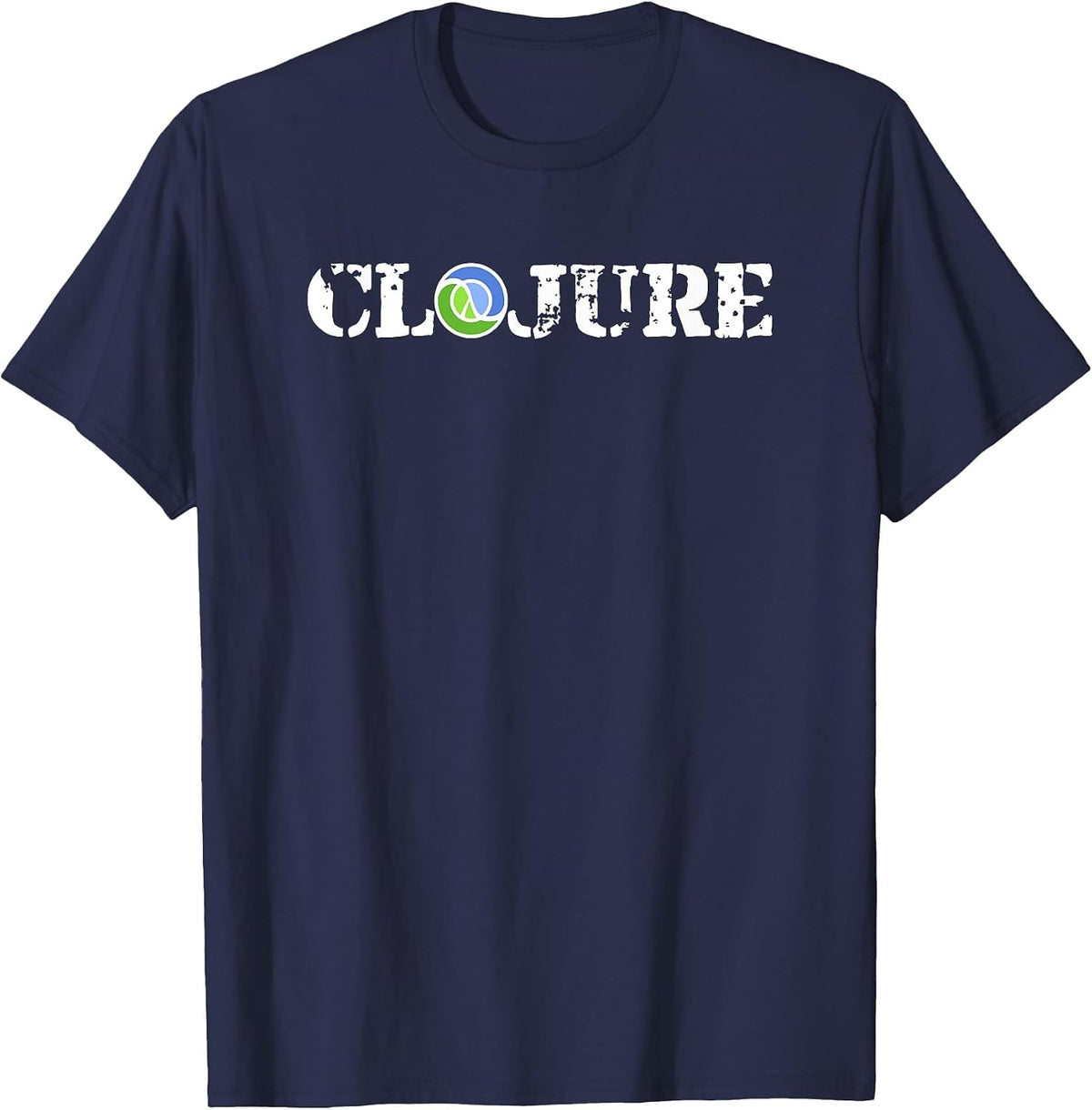 Clojure Language Text Word Official Logo T-Shirt T-Shirt - Navy Blue